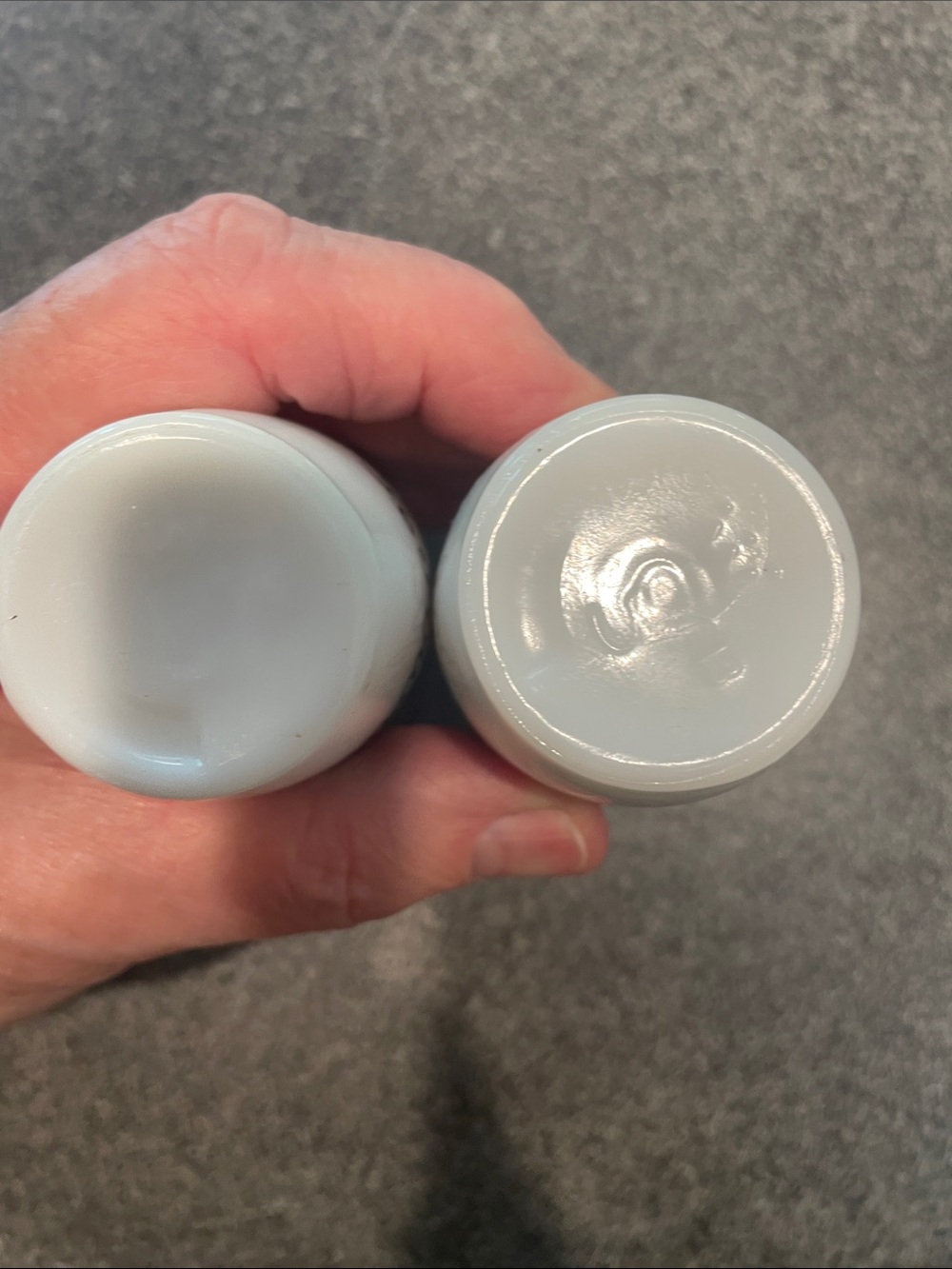 Vintage 1970's Gemco Milk Glass "Spice of Life" Salt and Pepper Shakers White - Picture 2 of 4